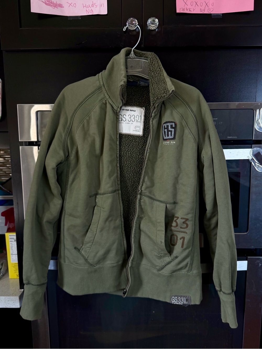 Women’s G-Star Raw Olive Green Sherpa-Lined Zip Jacket
